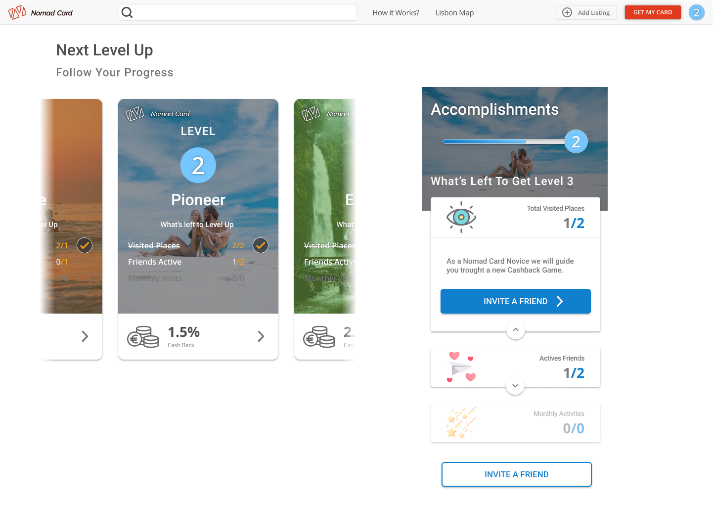 Level view Nomad Card