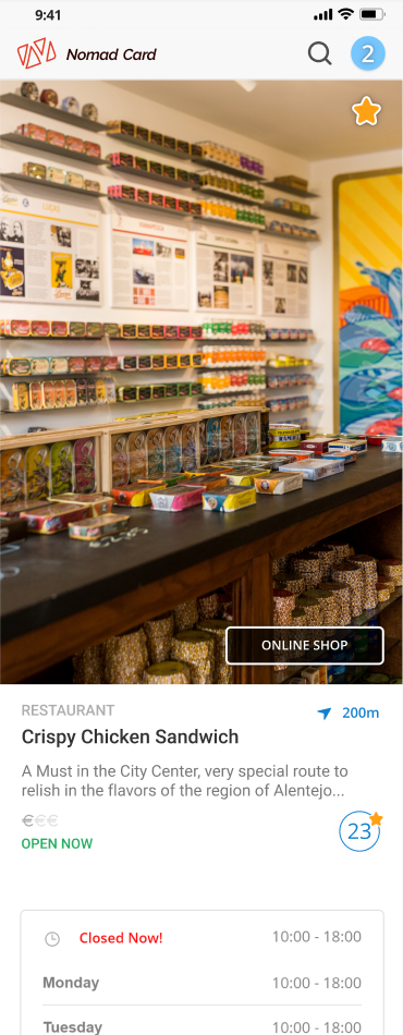 Listing view mobile Nomad Card