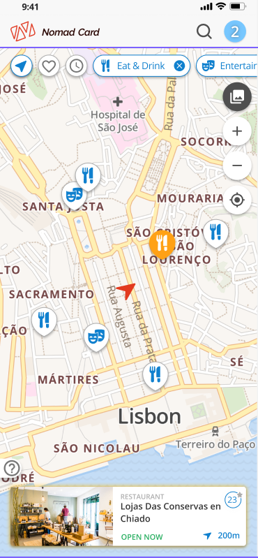 Map mobile Nomad Card